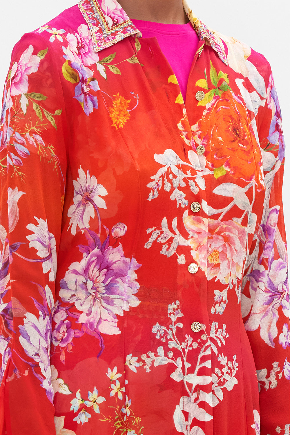 PRINTED TRENCH KISS AND TELL