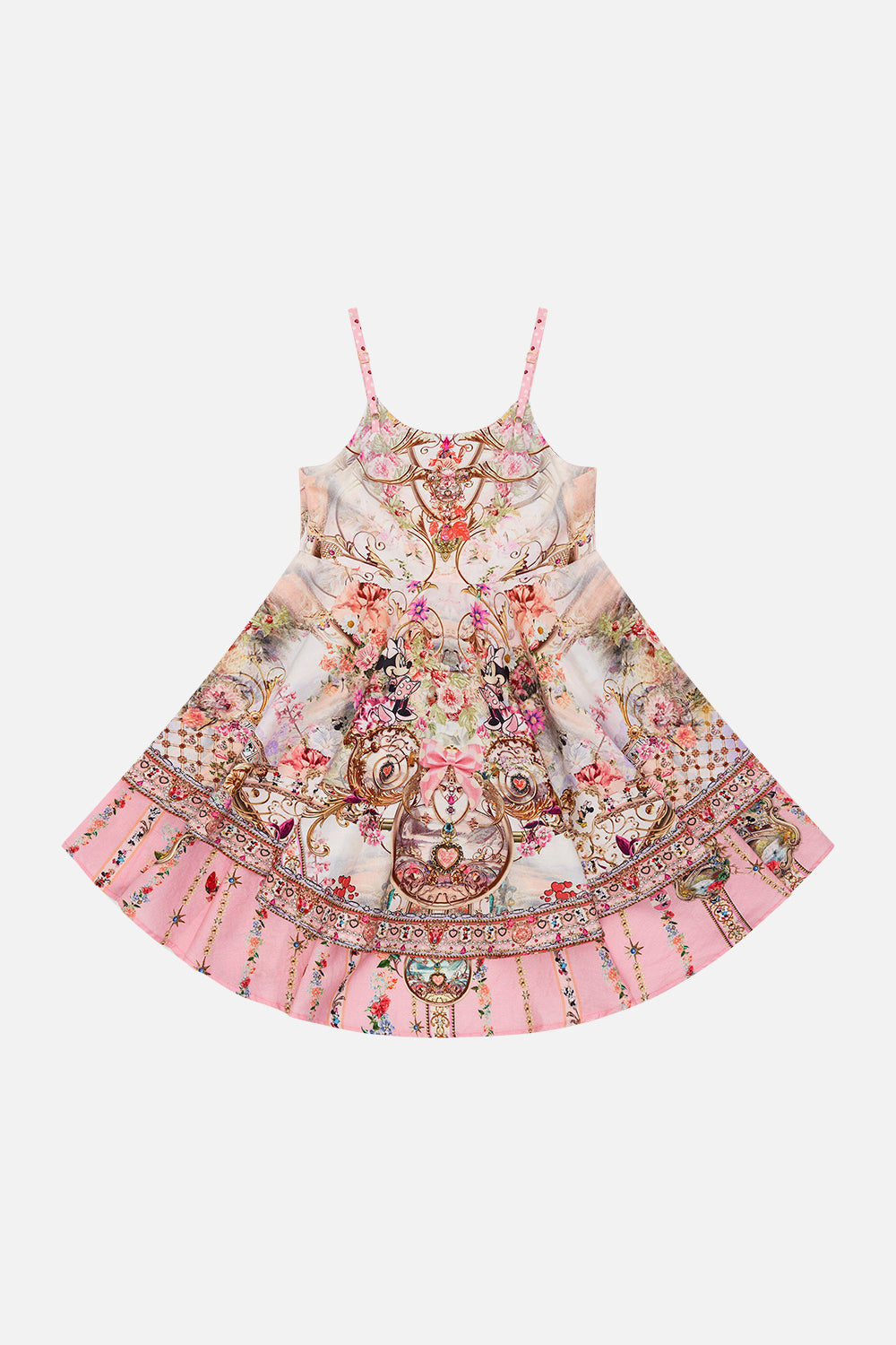 KIDS ROUND NECK TIERED DRESS 4-10 MINNIE MOUSE MAGIC