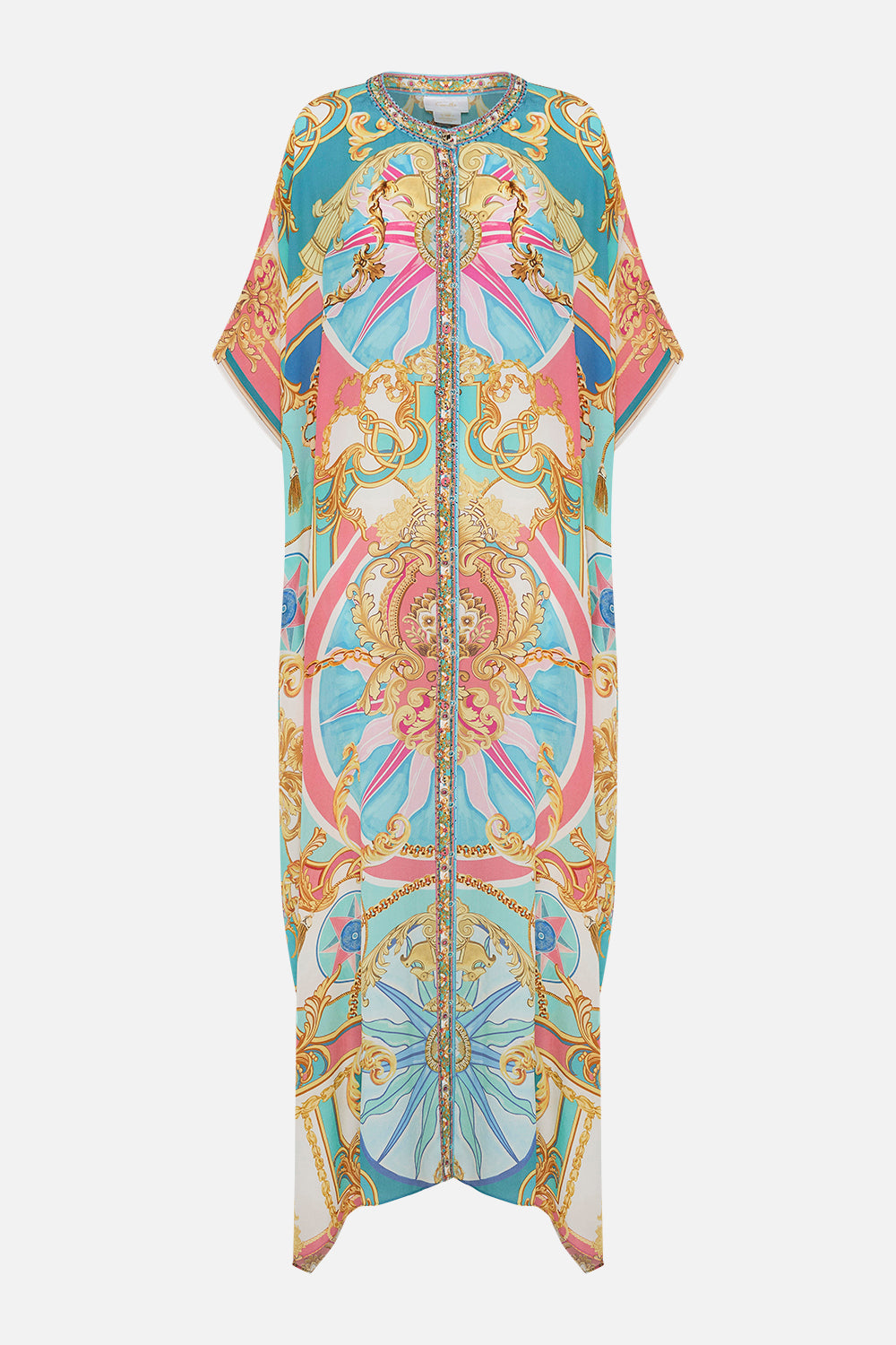 Product view of CAMILLA silk kaftan in Sail Away With Me print 