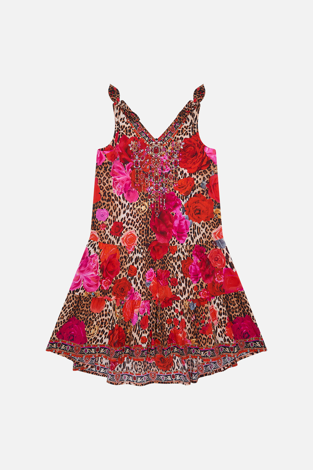 Product view of Milla By CAMILLA kids floral dress with bows in Heart Like A Wildflower print