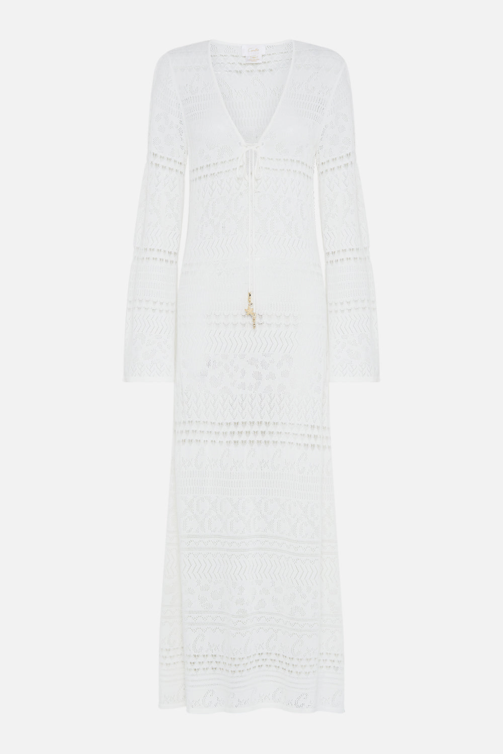 Product view of CAMILLA pointelle knit dress in Sea Charm 