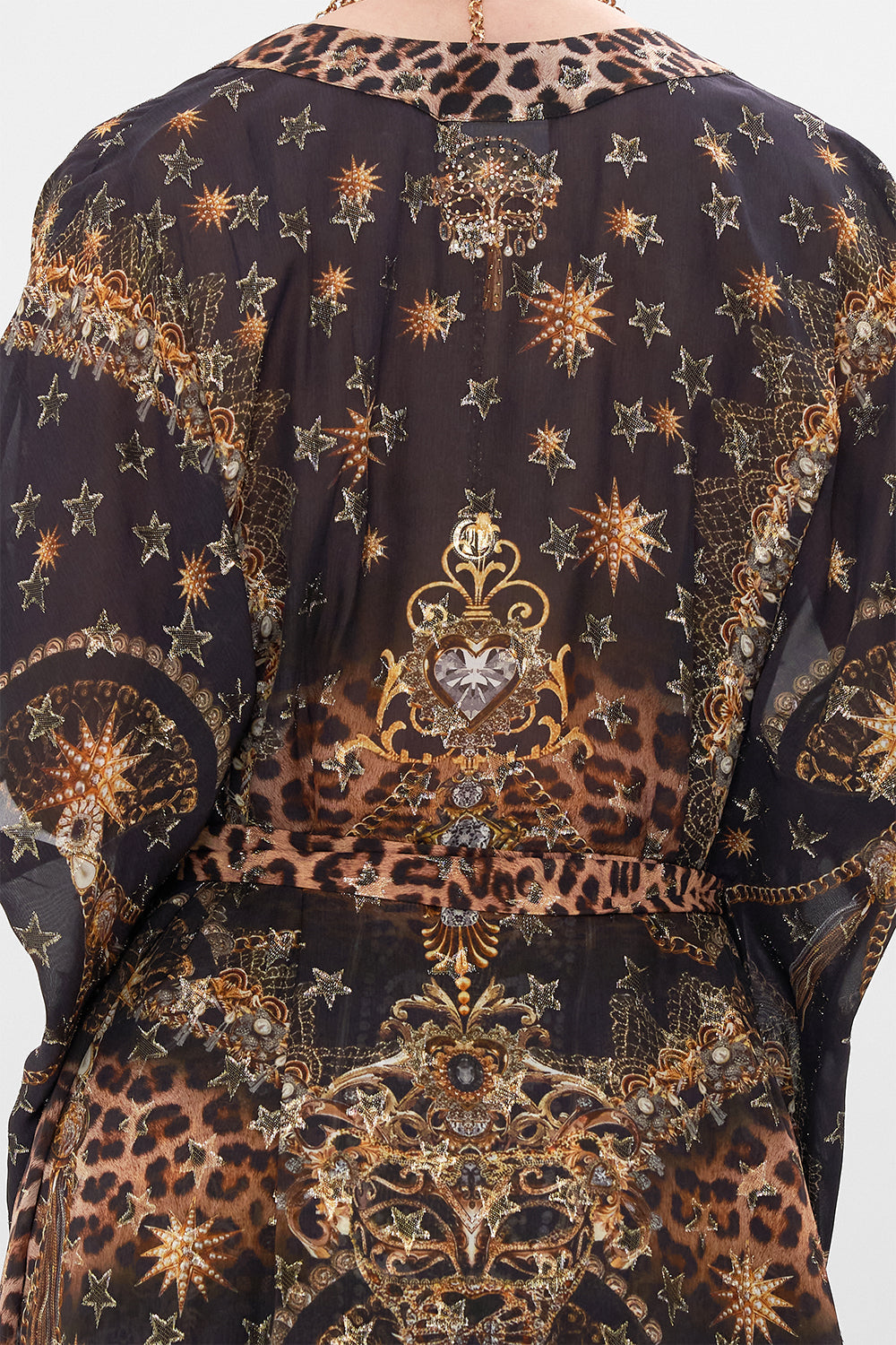The CAMILLA WIDE LEG TROUSER WITH FRONT POCKETS GLAZE AND GRAZE in our  print.