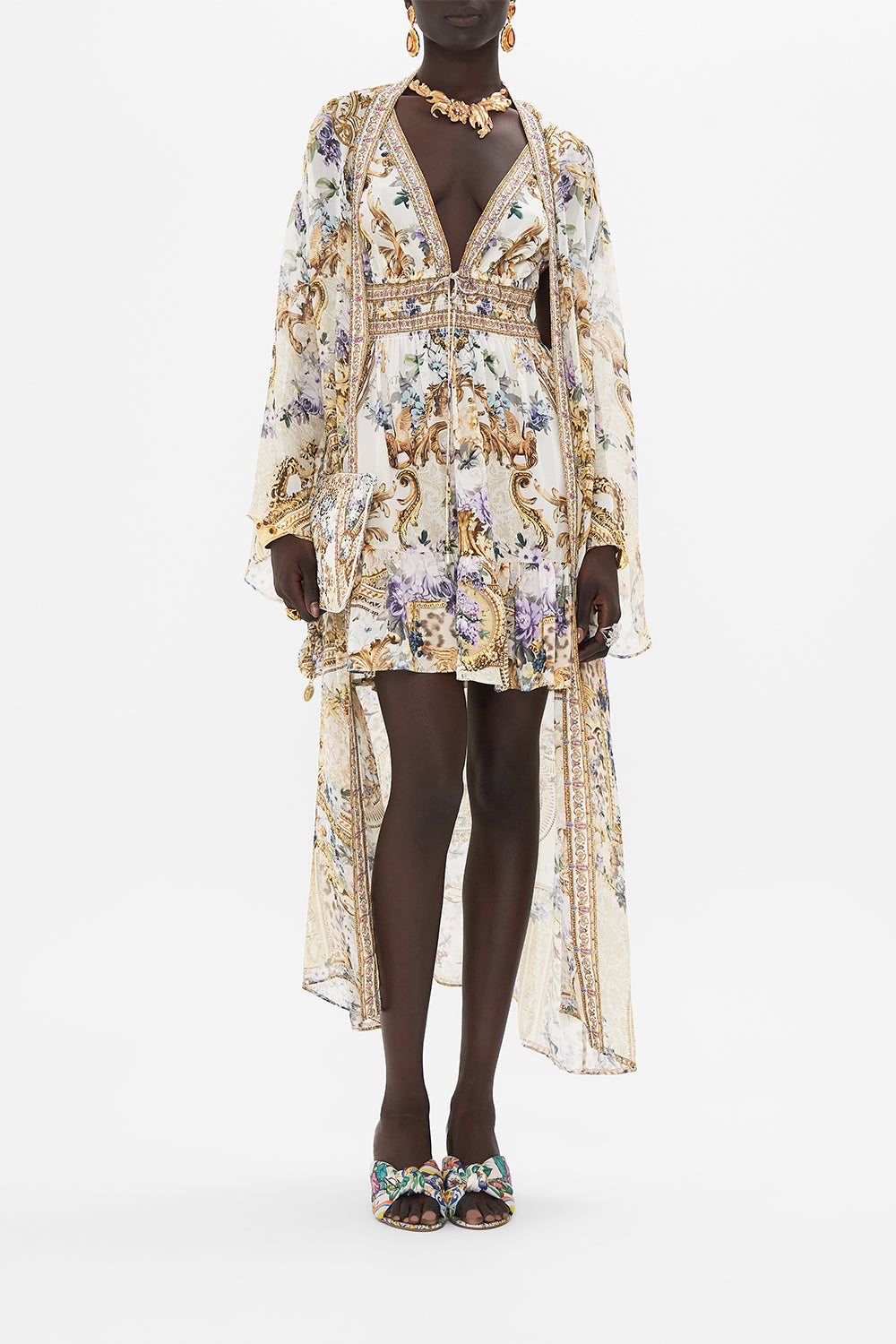 SHIRRED WAIST DETAIL MINI DRESS PALAZZO PLAY DATE