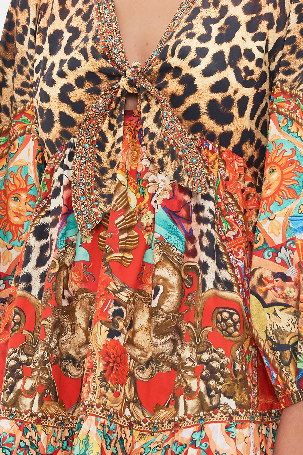 SHORT TIE FRONT BLOUSON DRESS FROM GENERATION TO GENERATION