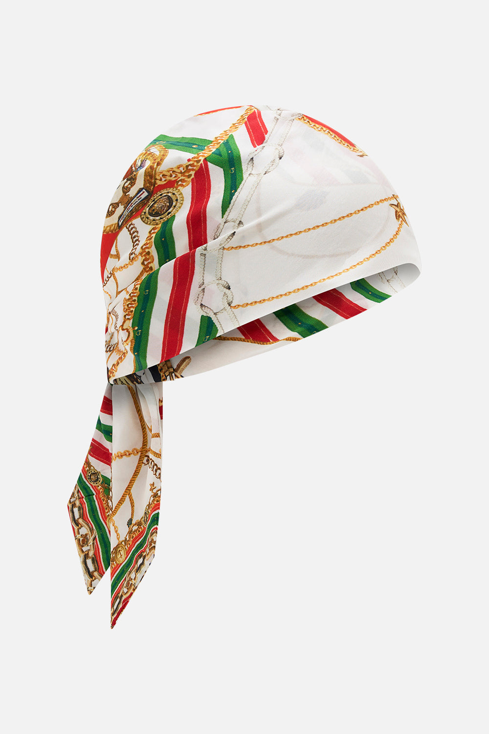 Product view of CAMILLA silk headscarf in Saluti Summertime print