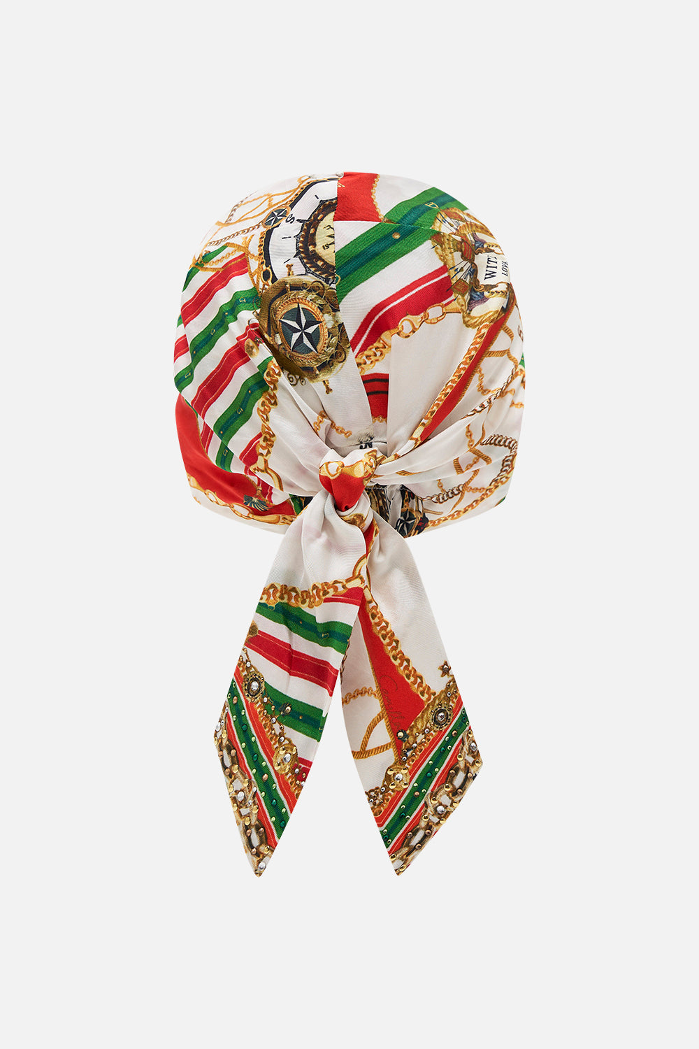 Product view of CAMILLA silk headscarf in Saluti Summertime print