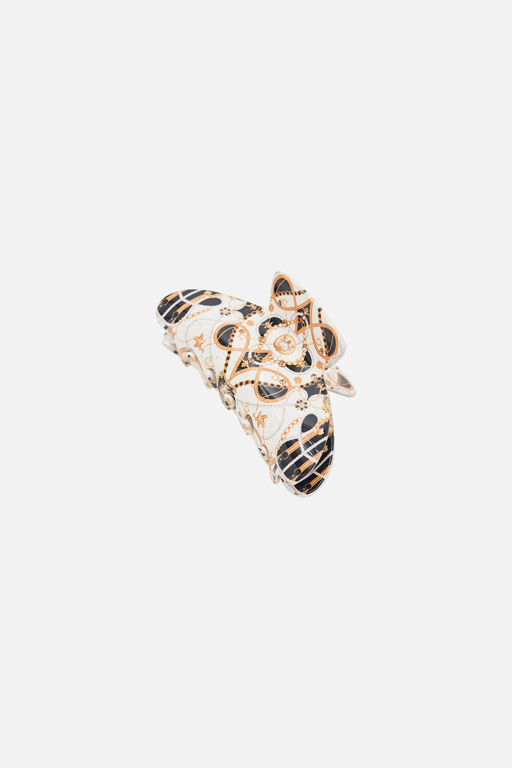 Product view of CAMILLA deisgner hair clasp in Sea Charm print