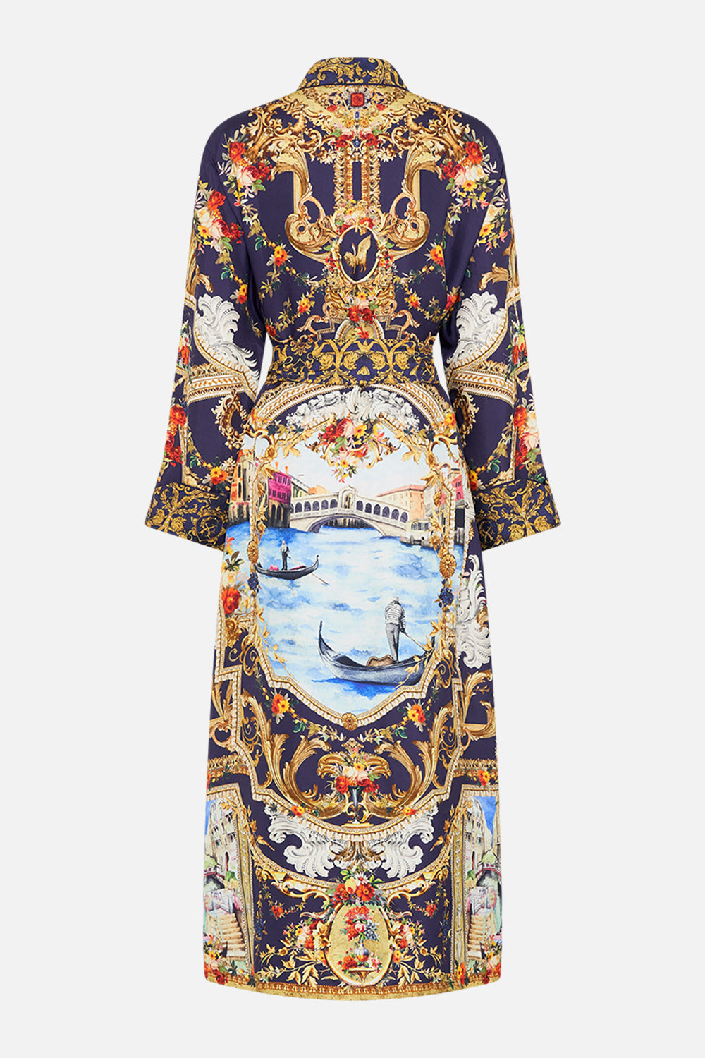 LONG ROBE WITH TIE VENICE VIGNETTE