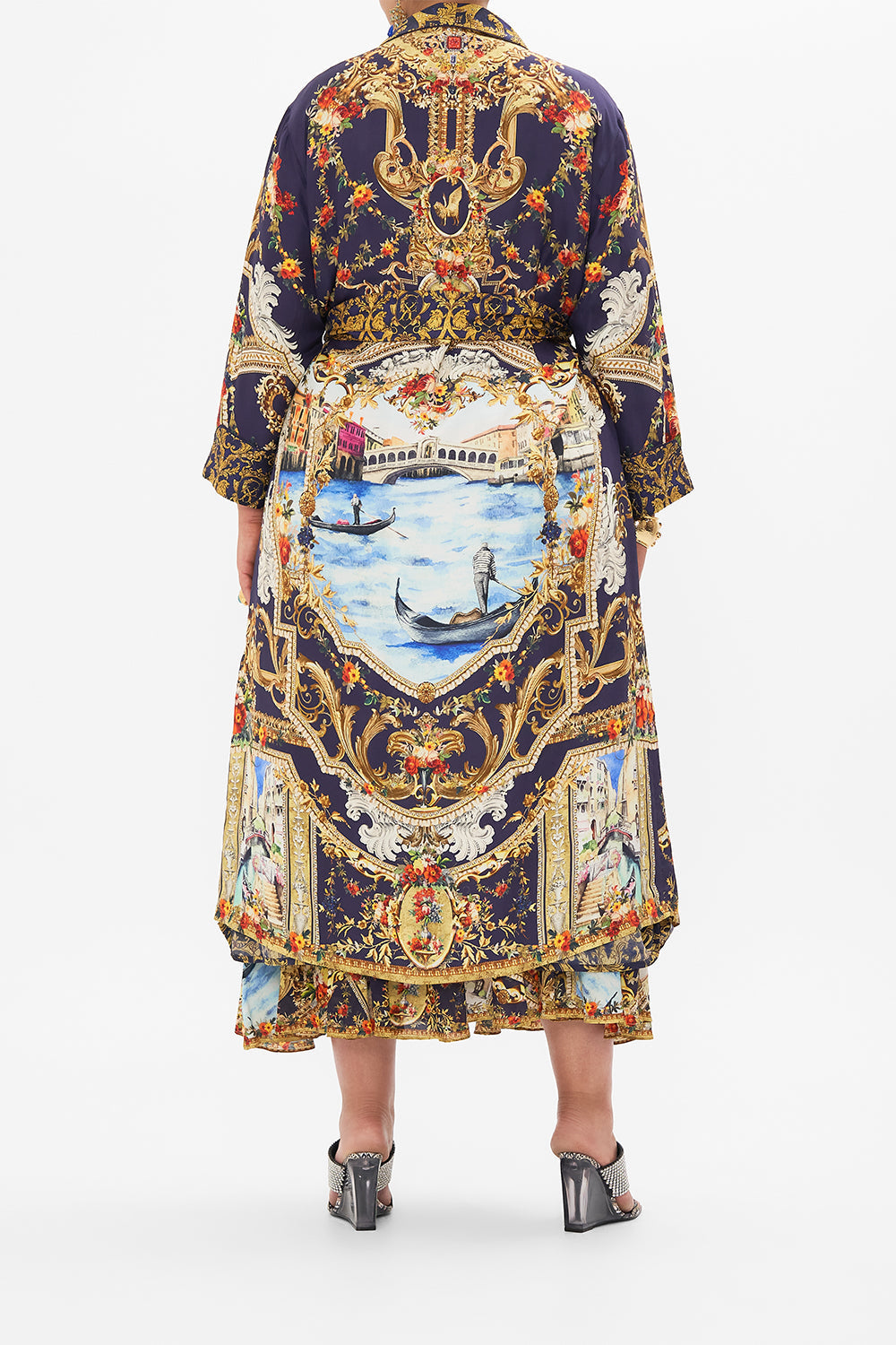 LONG ROBE WITH TIE VENICE VIGNETTE