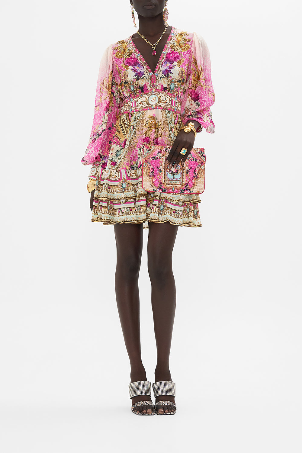 Product view of CAMILLA clutch bag in Call Of The Canal print