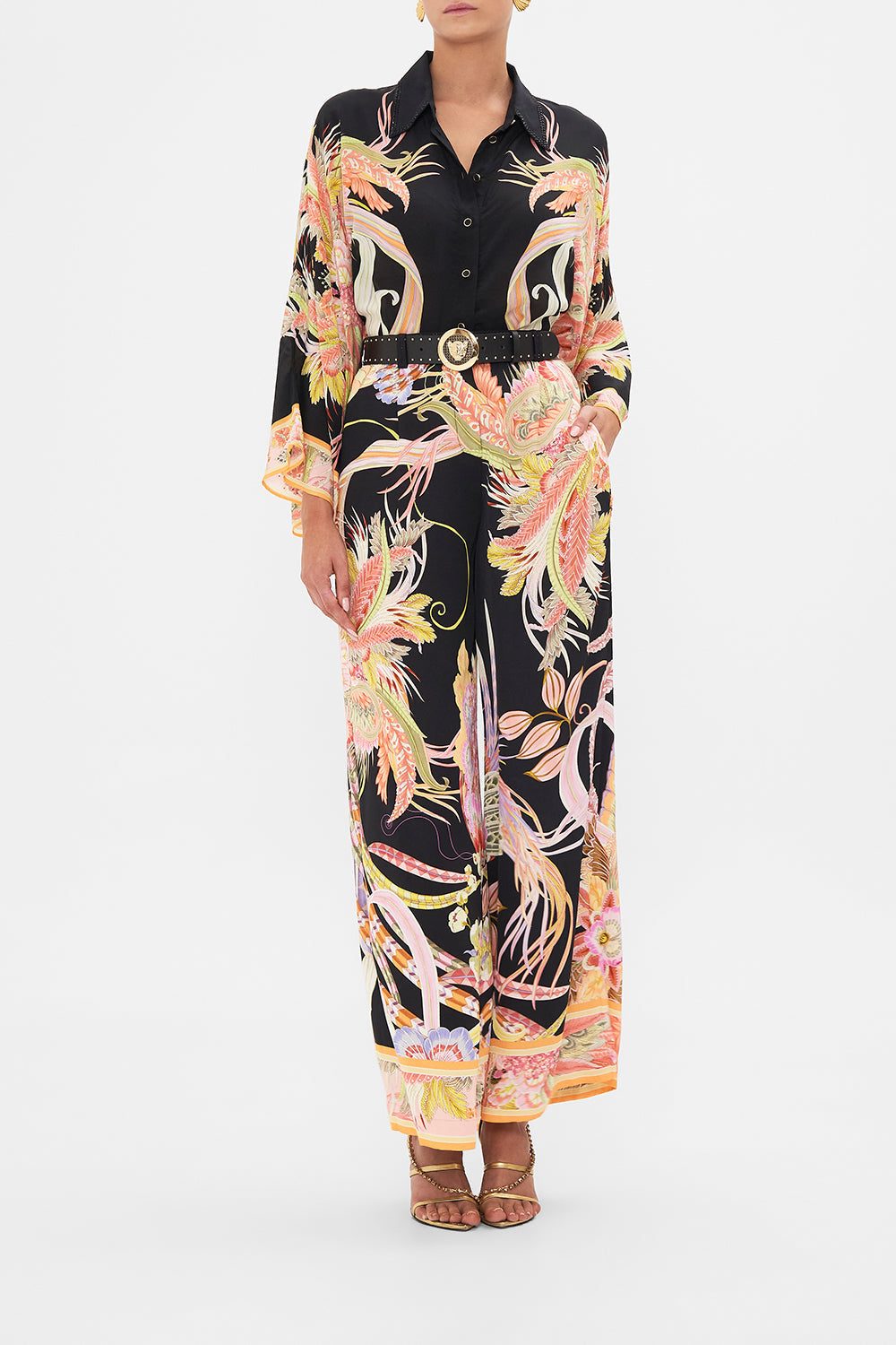 Product view of CAMILLA black leather belt 