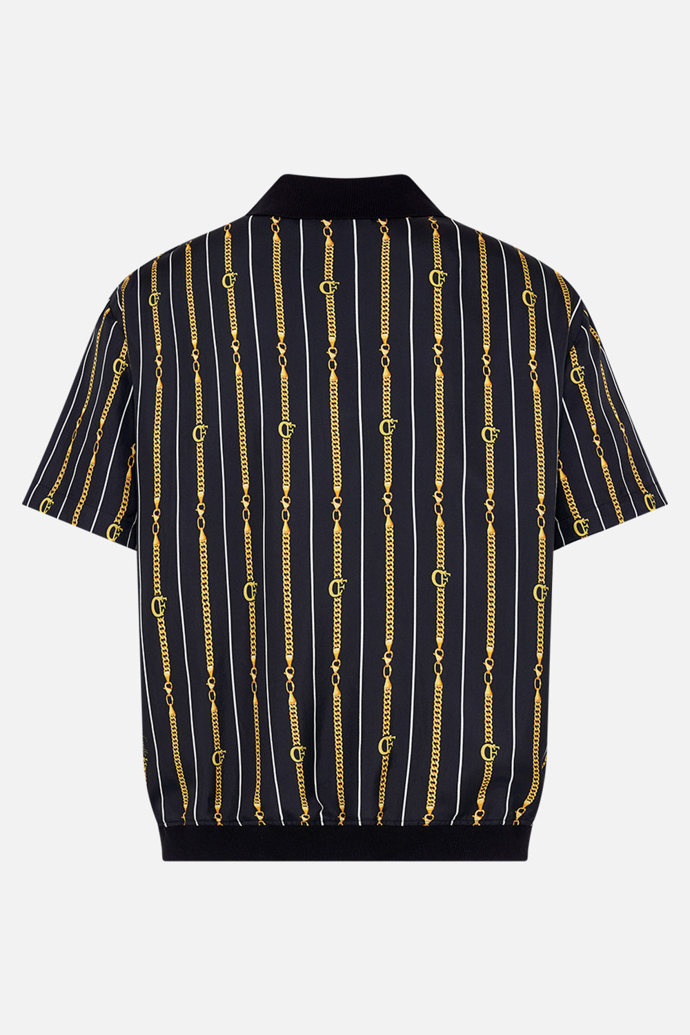 The CAMILLA BUTTON UP TOP WITH DRAPED BACK SAIL AWAY WITH ME in our  print.