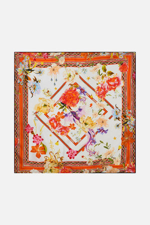 Product view of VILLA CAMILLA small square cushion in Tether Me Not print