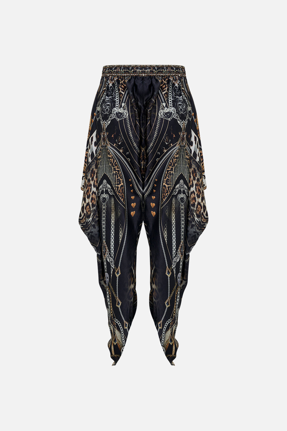 Back product view of CAMILLA drapey silk pants  in Chaos In The Cosmos animal print