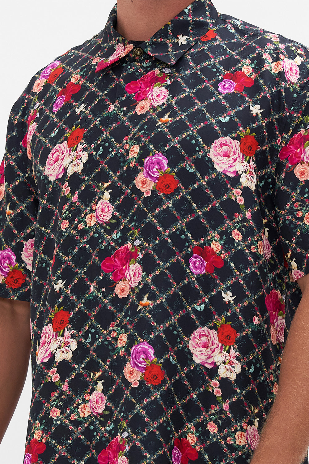 The CAMILLA FLARED POINTELLE KNIT PANT SEA CHARM in our  print.