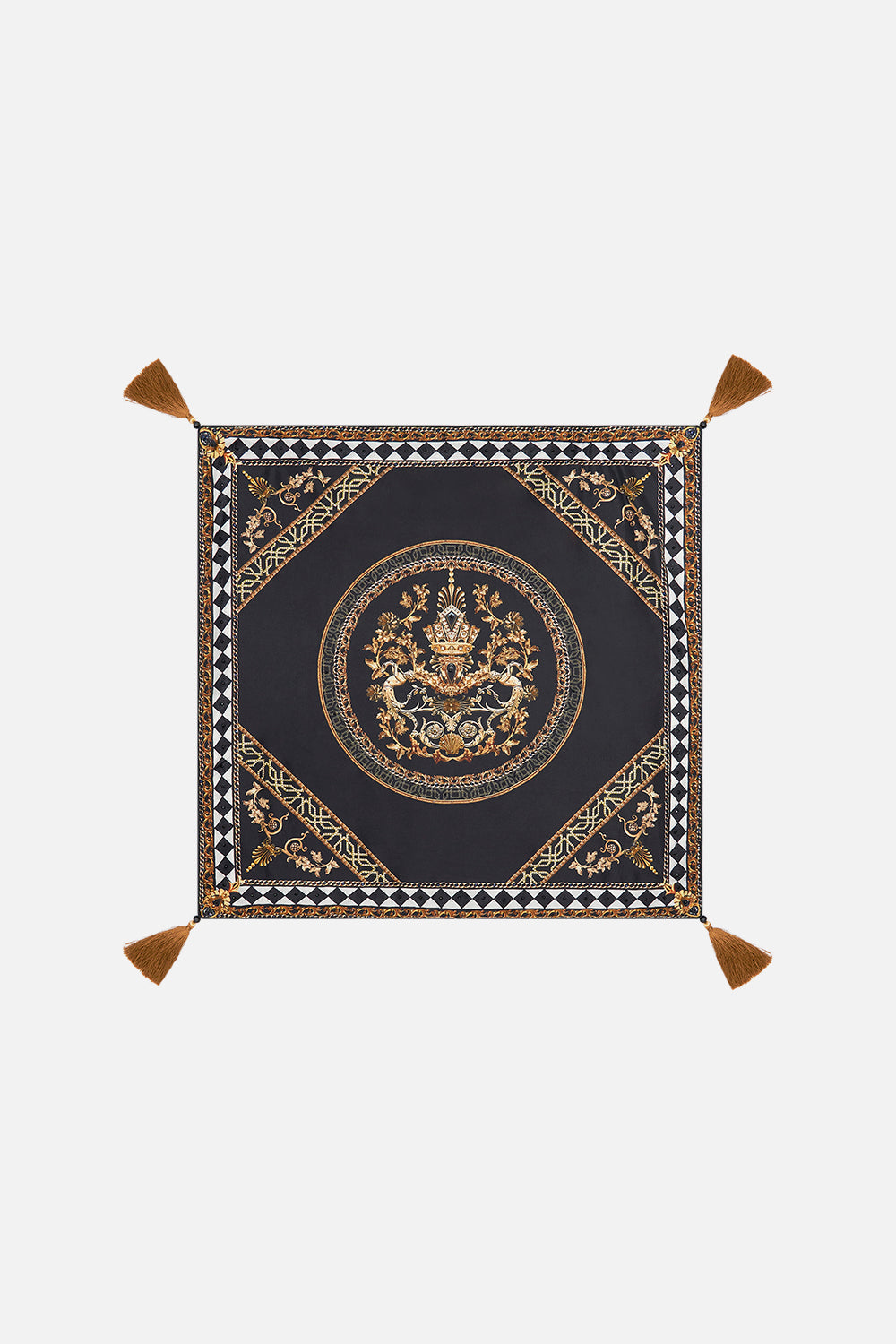 Product view of VILLA CAMILLA  home large square silk cushion in Duomo Dynasty print