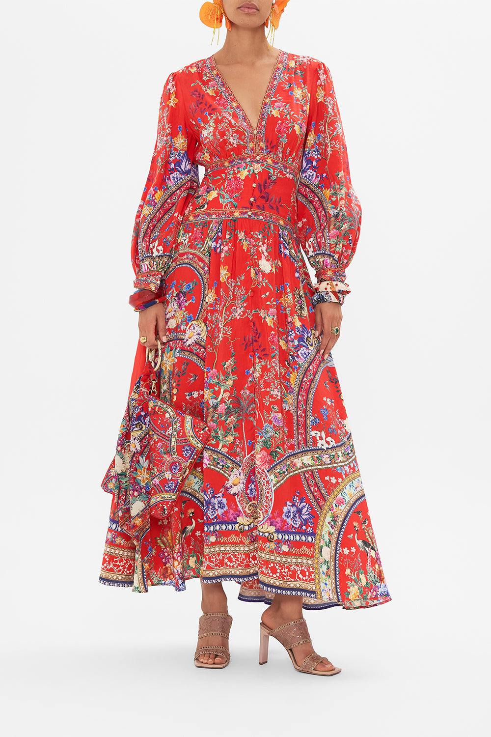 CAMILLA floral print silk dress in The Summer Palace print 