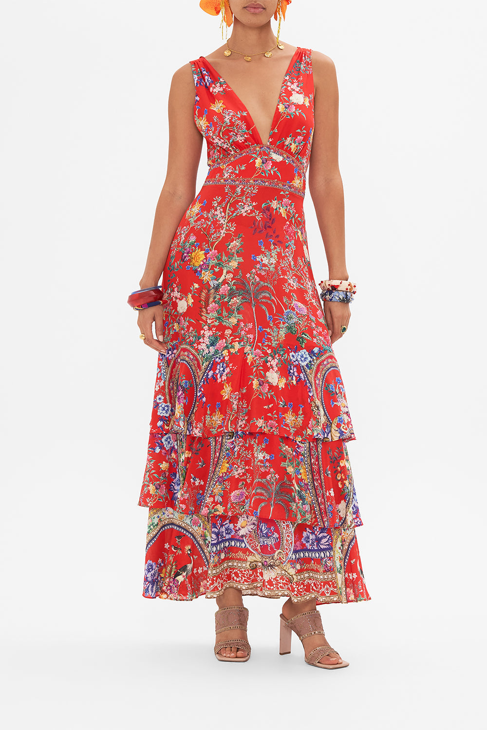 CAMILLA floral print ruffle dress in The Summer Palace print