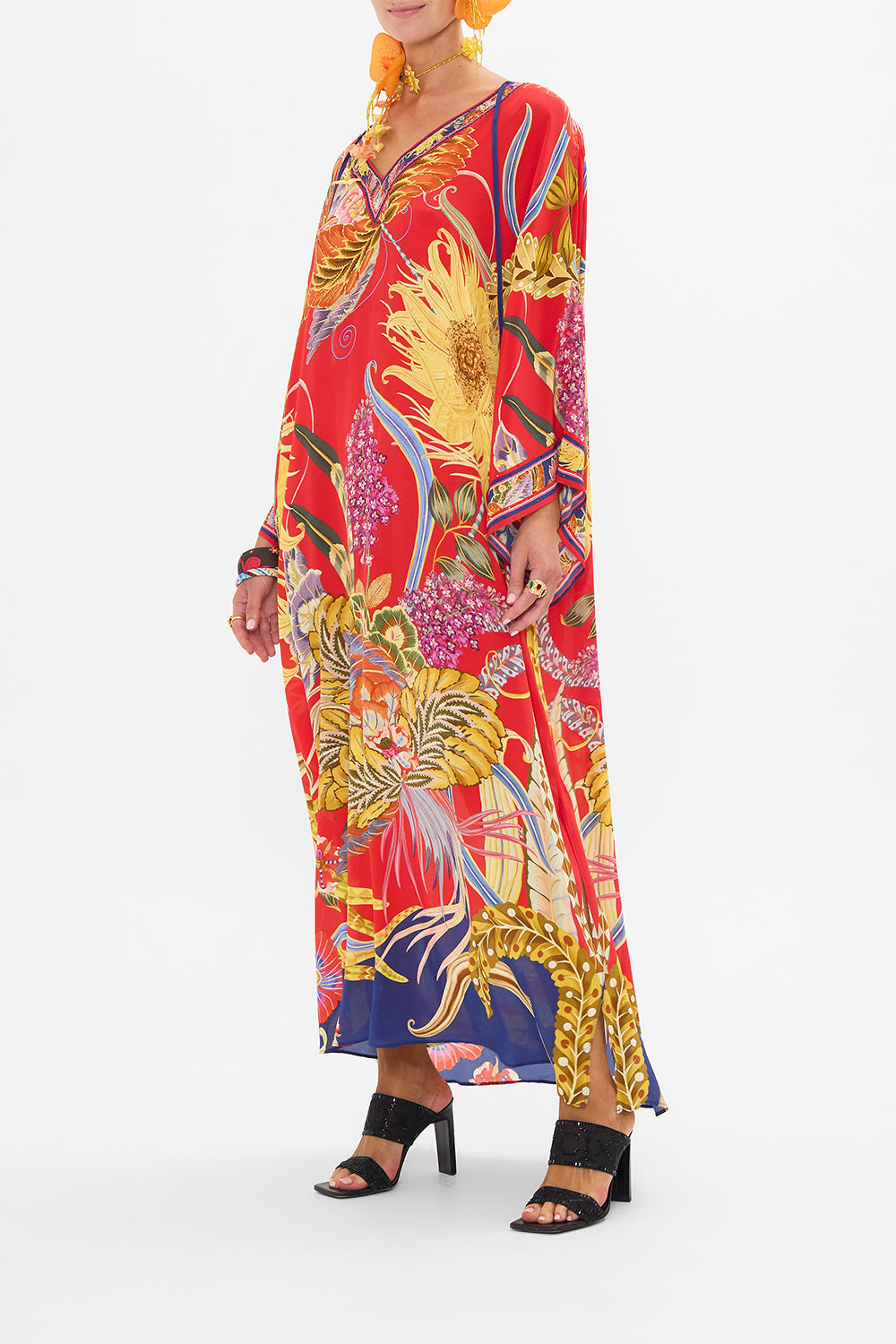 Camilla silk kaftan in Through Vincents Eyes print
