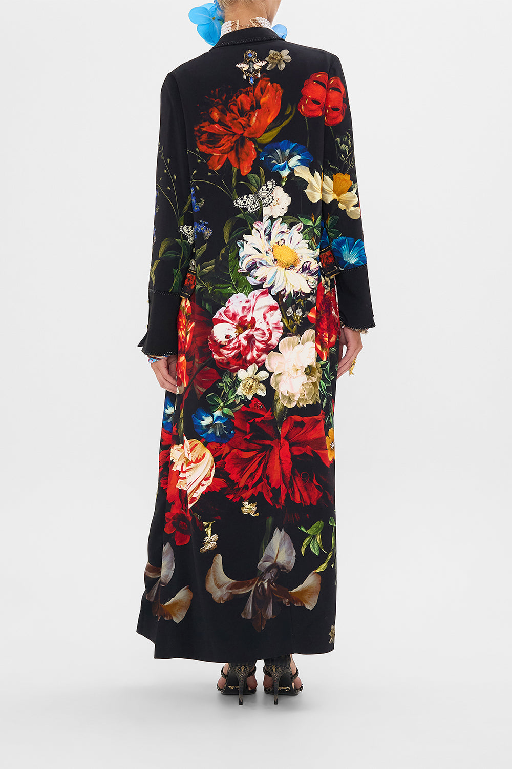CAMILLA floral print coat in A Still Life print