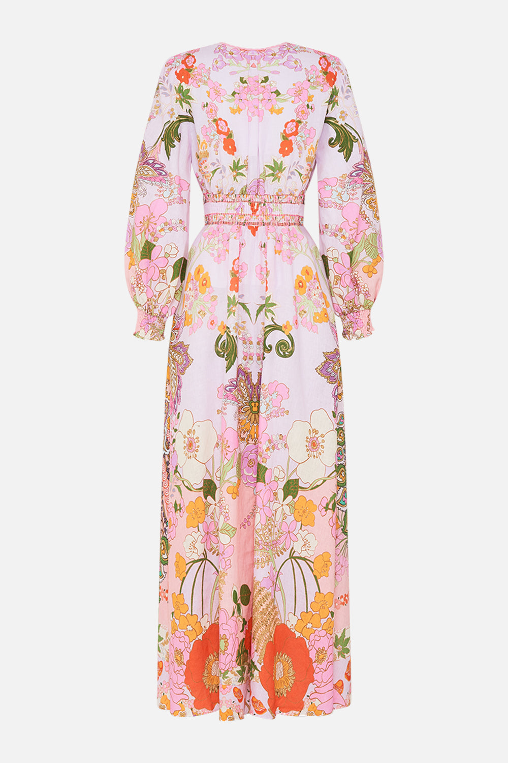 CAMILLA silk floral print dress in Clever Clogs print