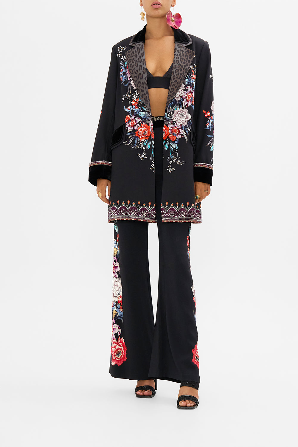 CAMILLA mid length coat in Volendam Dolls print