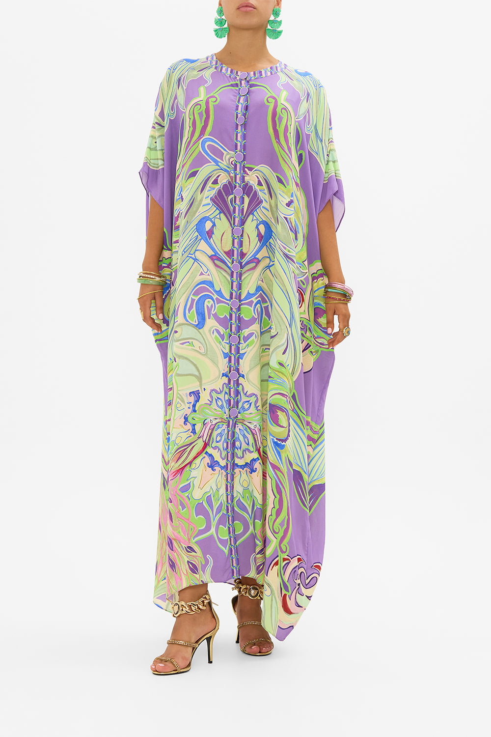 CAMILLA silk kaftan in Amsterdam Jewel print