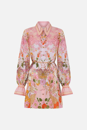 CAMILLA floral shift shirt dress in Clever Clogs print