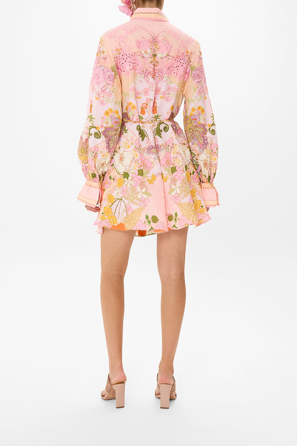 CAMILLA floral shift shirt dress in Clever Clogs print