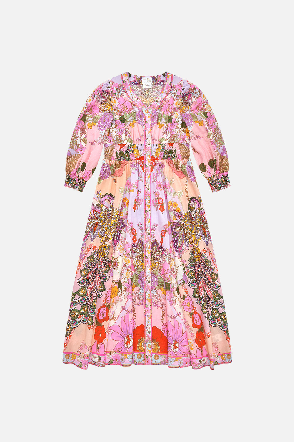 Milla by CAMILLA kids pink floral print maxi dress in Clever Clogs print