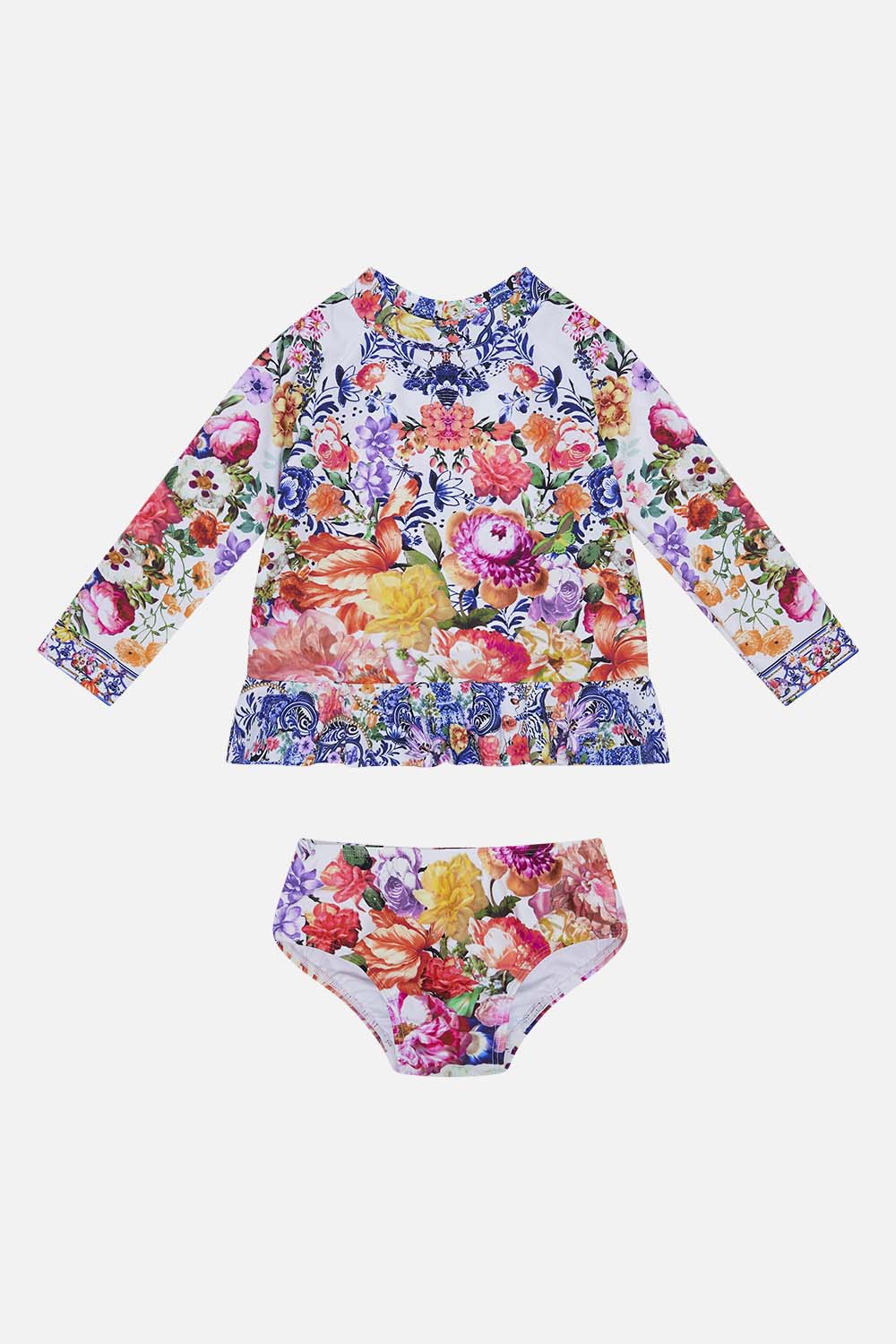 Front product view of Milla by CAMILLA babies reshie set in Dutch is Life print