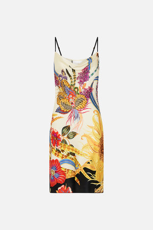 CAMILLA silk slip dress in Sunflowers On My Mind print