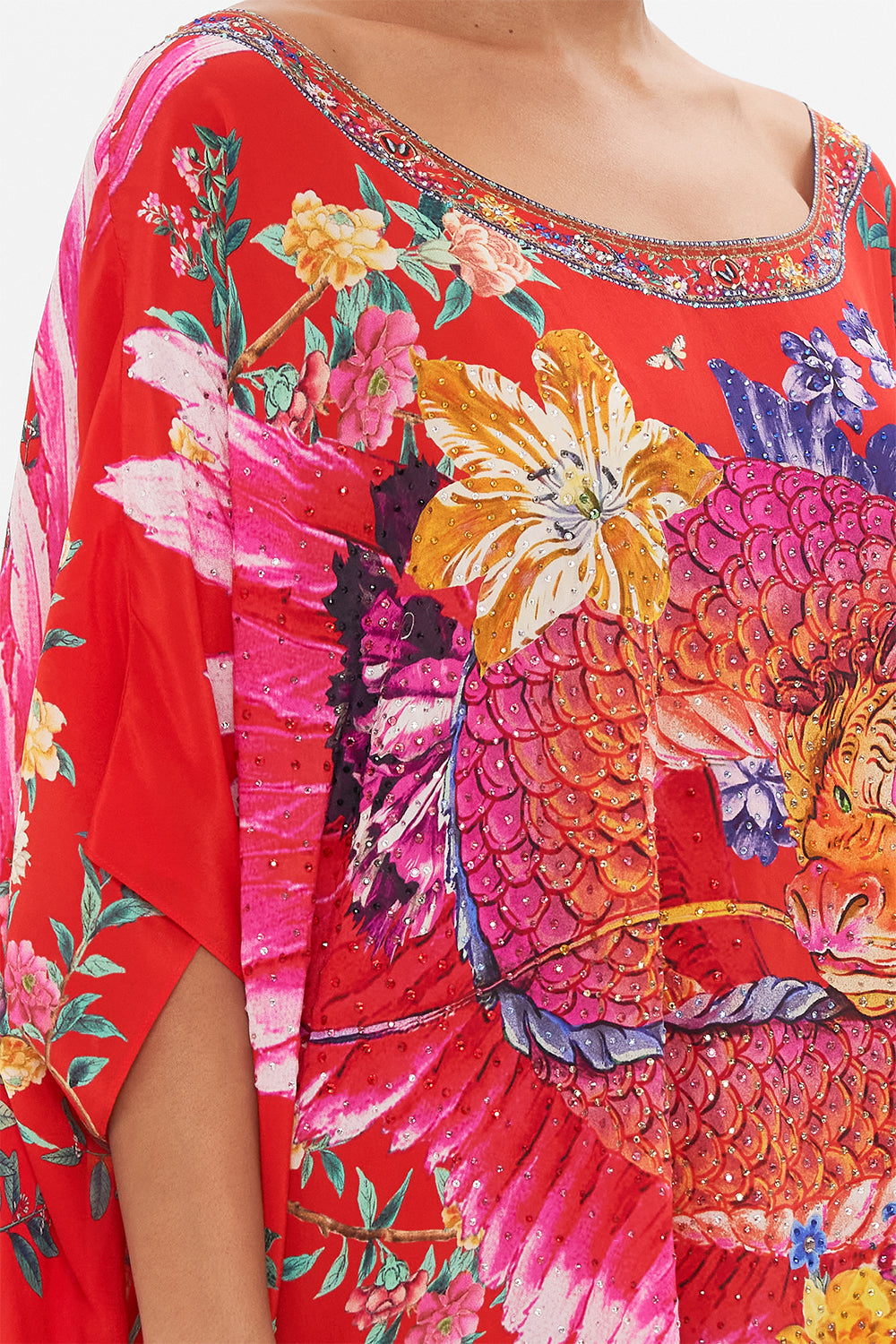 CAMILLA  silk floral print kaftan in The Summer Palace print 