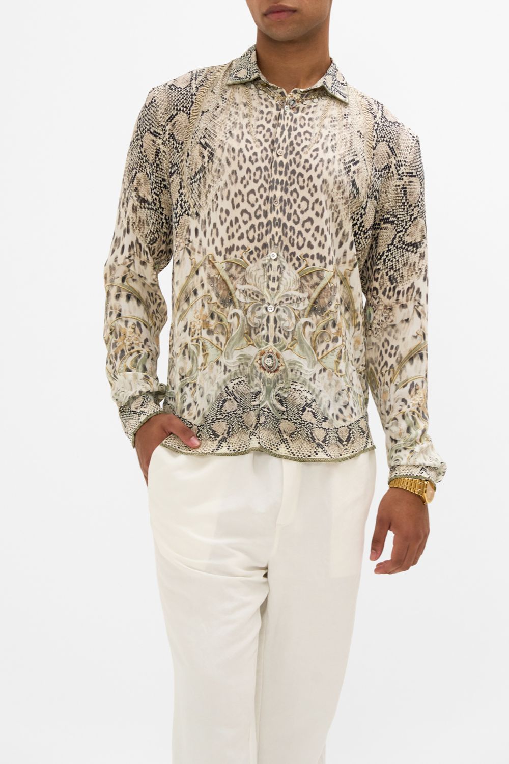 COLLARED LONG SLEEVE SHIRT LOOKING GLASS HOUSES