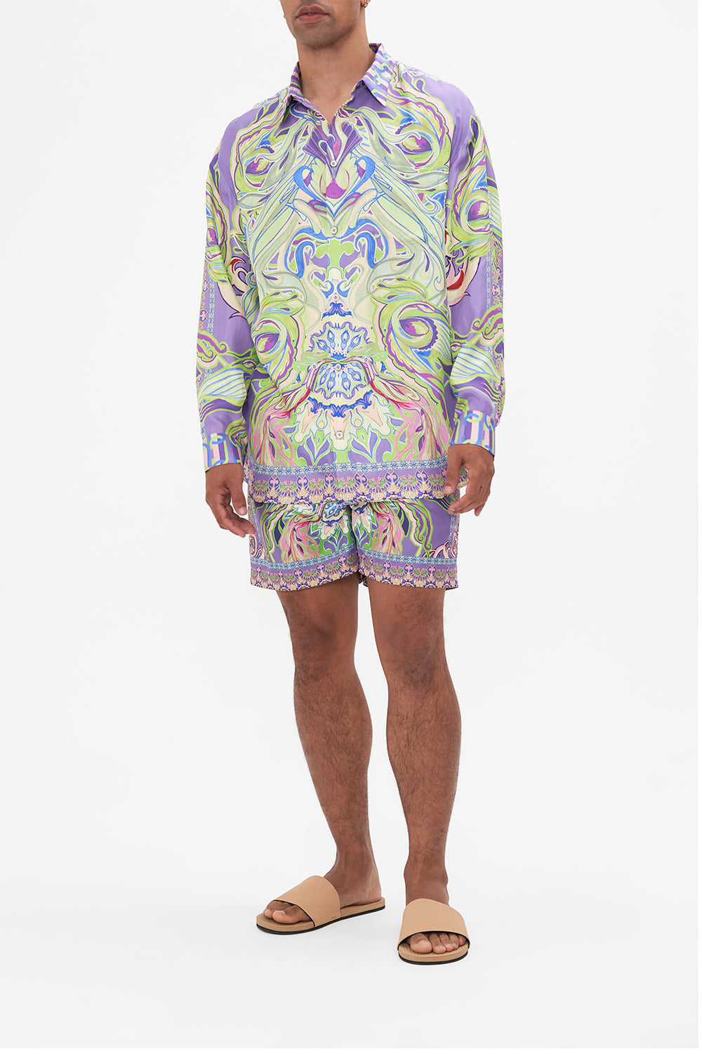 The CAMILLA SHORT SWIM SHORT DRIPPING IN DECADENCE in our  print.