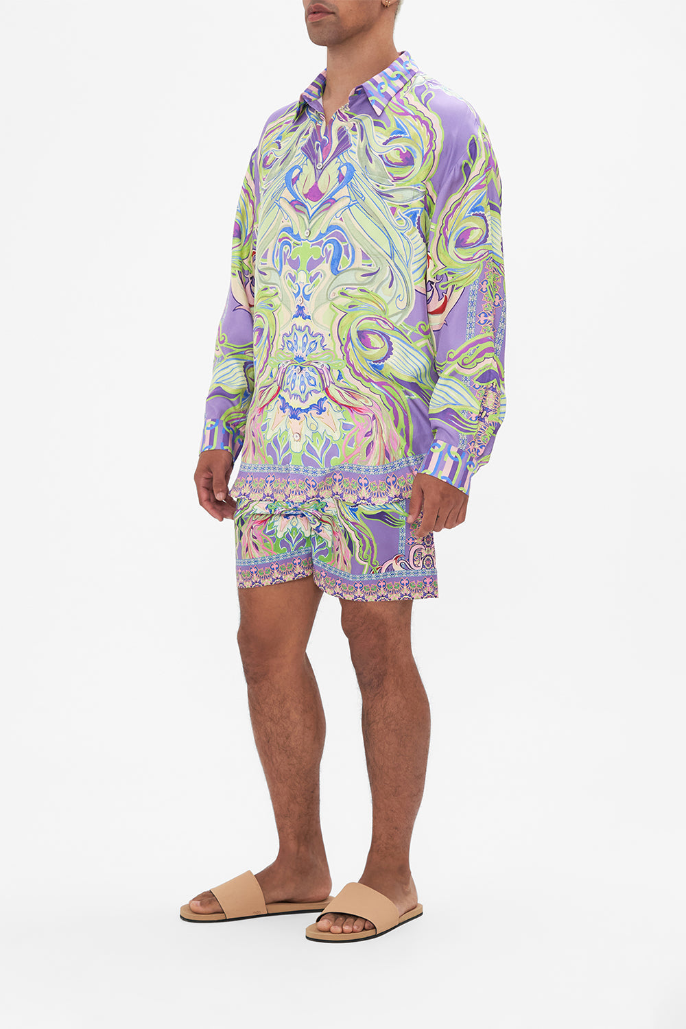 The CAMILLA KIMONO SLEEVE DRESS WITH SHIRRING DETAIL THE FLOWER CHILD SOCIETY in our  print.