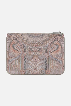 CAMILLA clutch in Ivory Tower Tales print