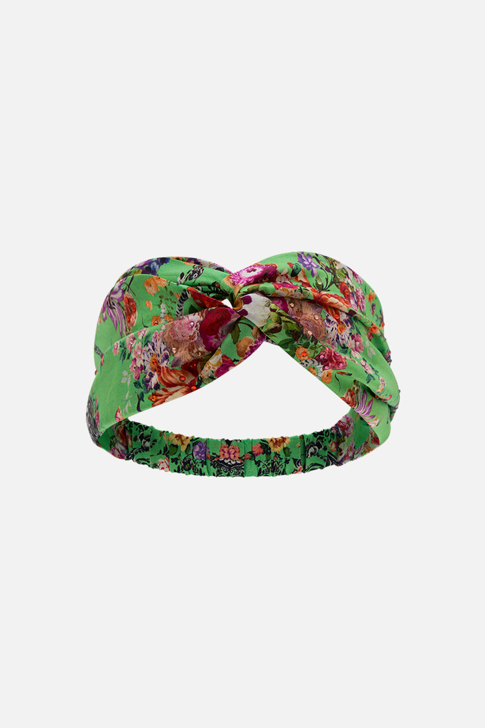 CAMILLA woven twist headband in Porcelain Dream print