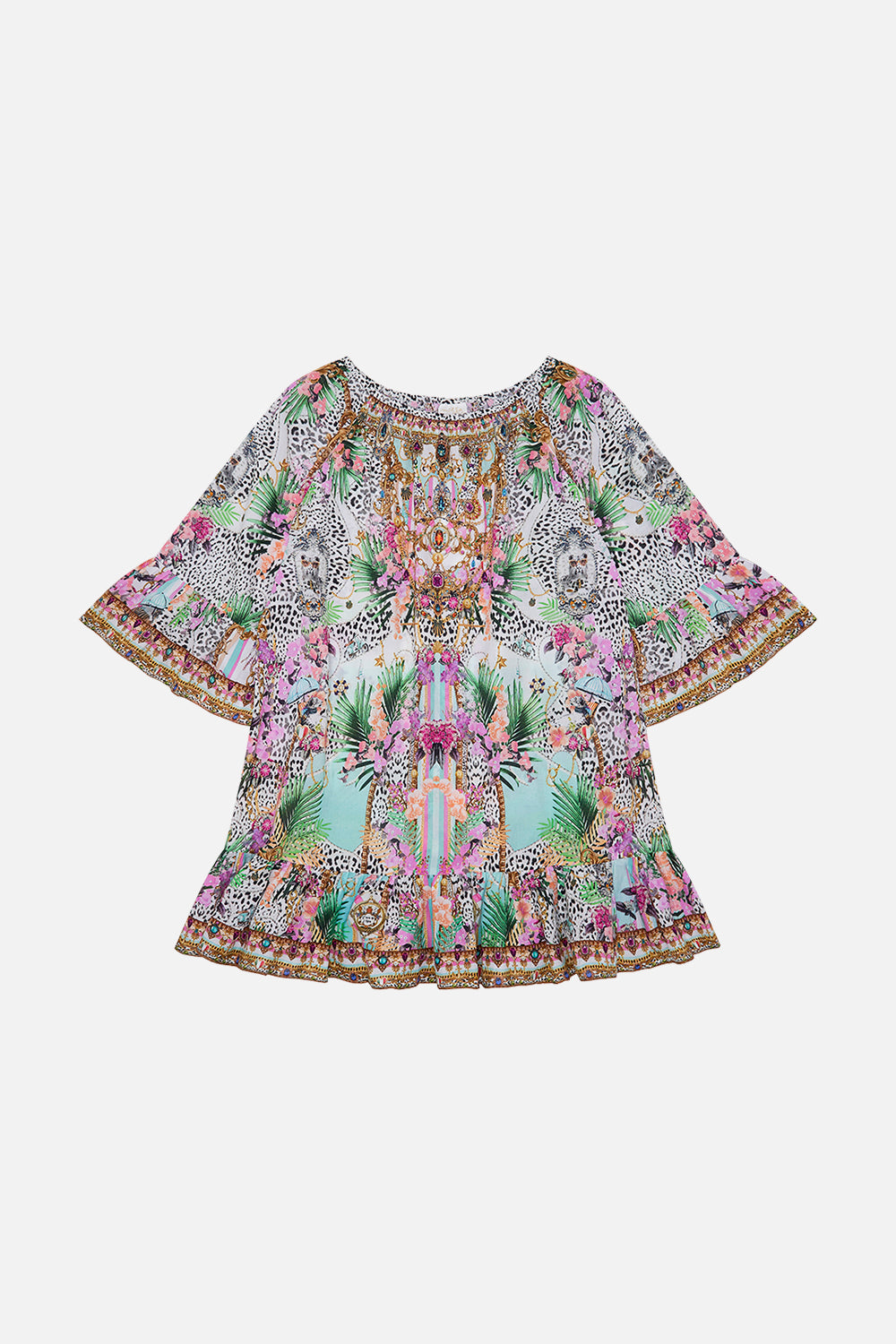 Product view of MILLA BY CAMILLA kids frill dress in Dear Amore Mio print