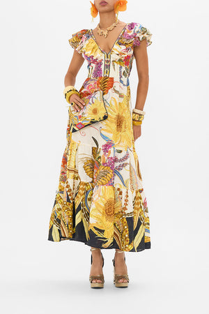 CAMILLA silk clucth in Sunflowers On My Mind print