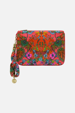 CAMILLA pink scarf clutch in Windmills and Wildflowers