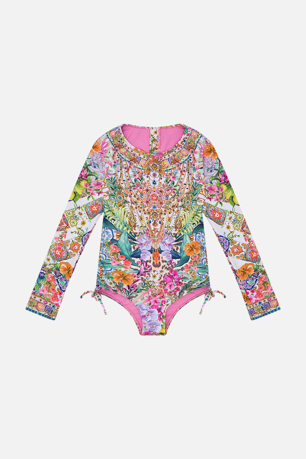 Product view of Milla By CAMILLA kids paddlesuit swimsuit in Flowers Of Neptune print 