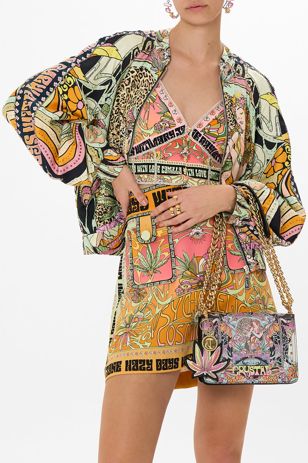 CAMILLA cross body bag in Day Trippin print