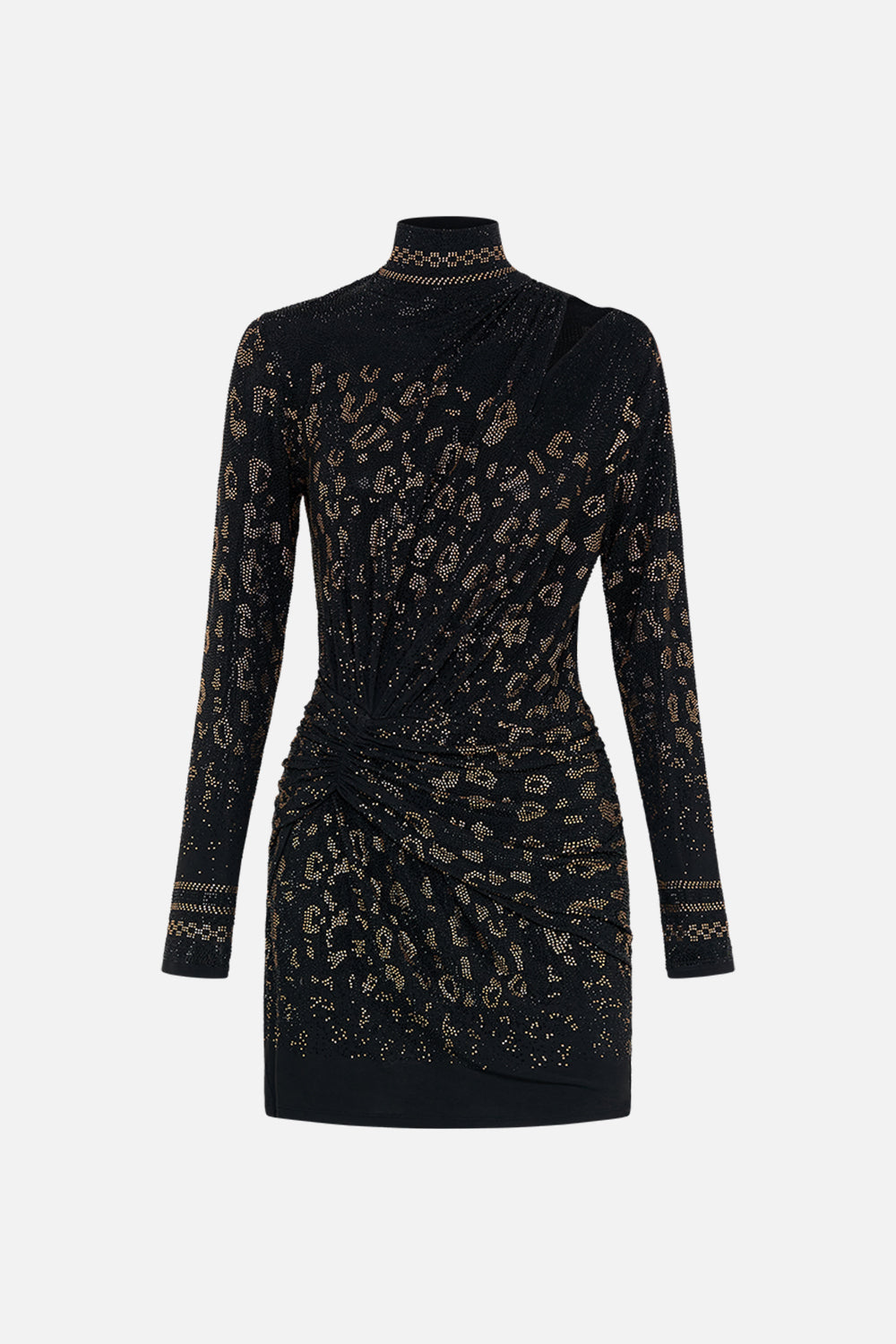 Product view of CAMILLA black silk bias slip dress in Mosaic Muse 