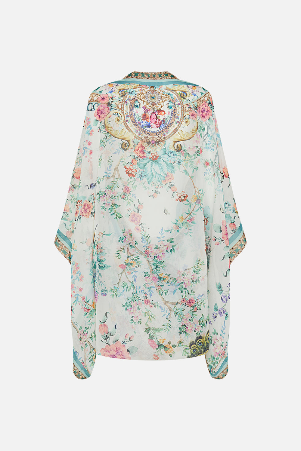CAMILLA silk shrug in Plumes and Parterres print