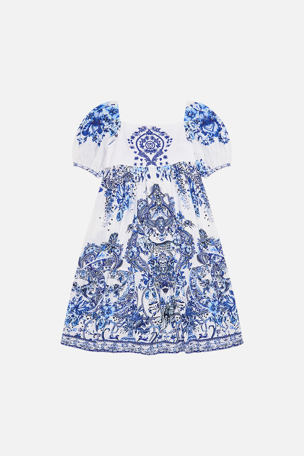 Front view of MILLA by CAMILLA kids midi dress in Glaze and Graze print