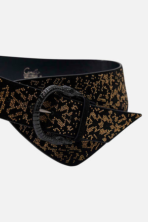 CAMILLA black asymmetric leather belt 