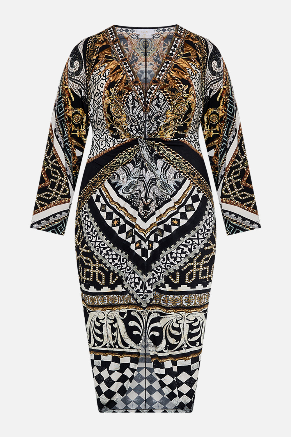 LONG SPLIT FRONT TWIST DRESS LOOK UP TESORO