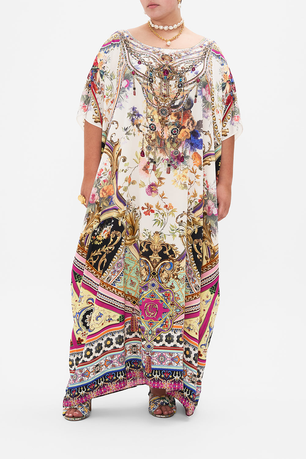 ROUND NECK KAFTAN FRIENDS WITH FRESCOS