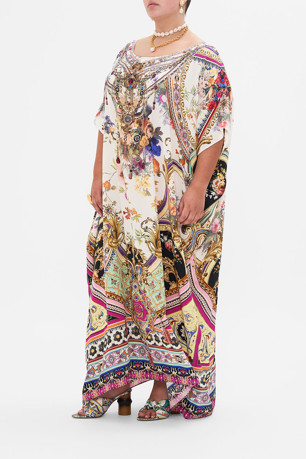 ROUND NECK KAFTAN FRIENDS WITH FRESCOS